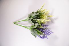 Hoa giả đẹp trang trí nhà cửa chùm hoa Lavender nhựa nhiều màu - Cao 35cm bụi 6 cành