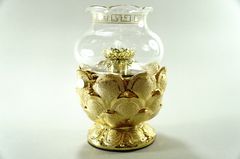 Đèn dầu thờ cúng Phật hoa sen kim sa vàng đốt dầu lưu ly,dầu hỏa - Nhiều cỡ