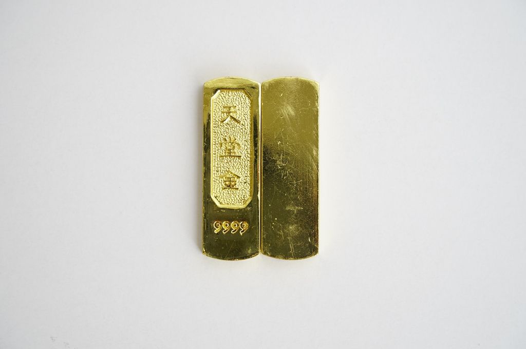 Vàng nén thờ vía Thần Tài tài lộc đồng mạ vàng cao cấp - Dài 5cm