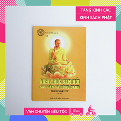 Kinh Phật - Nghi thức sám hối 6 căn và hồng danh Thích Nhật Từ bìa giấy cam chữ to rõ 50 trang