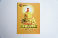 Kinh Phật - Nghi thức sám hối 6 căn và hồng danh Thích Nhật Từ bìa giấy cam chữ to rõ 50 trang