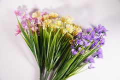 Hoa giả đẹp trang trí nhà cửa chùm hoa Cánh Bướm nhiều màu - Cao 30cm bụi 7 cành