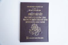 Sách phật giáo Phật thuyết Đại thừa vô lượng thọ Thích Đức Niệm bìa da nâu chữ to rõ 186 trang