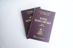 Sách phật giáo Kinh đại bát niết bàn Thích Trí Tịnh bìa da nâu chữ to rõ 2 tập dày 1500 trang