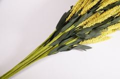 Hoa giả đẹp trang trí nhà cửa hoa Oải Hương vàng - Cao 60cm bụi 9 bông
