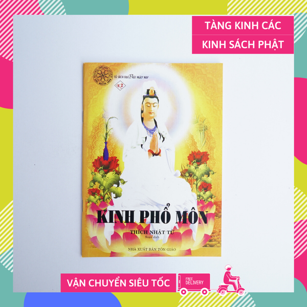Kinh Phật - Kinh phổ môn Thích Nhật Từ bìa vàng chữ to rõ 35 trang