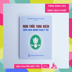 Kinh Phật - Nghi thức tụng niệm gia đình Phật Tử bìa giấy xám chữ to rõ 146 trang