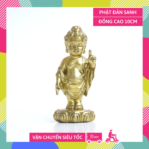 Tượng Phật Đản Sanh bằng đồng - Cao 11cm