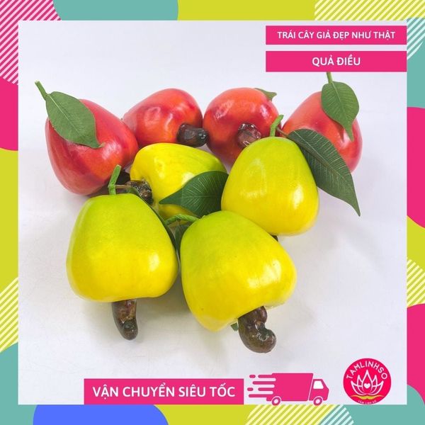 Trái điều giả giống như thật, mô hình trái cây giả trang trí cao cấp - Quả điều giả