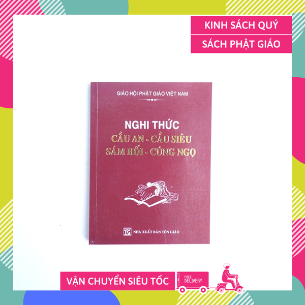 Sách Phật Giáo - Nghi Thức Cầu An Cầu Siêu Sám Hối Cúng Ngọ bìa giấy nâu - Chữ to rõ 170 trang