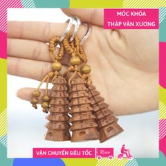 Móc khóa gỗ Tháp Văn Xương cầu công danh