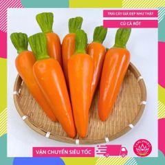 Củ cà rốt giả trưng bày xe sinh tố, Mô hình trái cây giả củ Cà rốt giống thật bền đẹp - Loại xịn