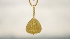 Móc khóa lá bồ đề Phật Thích Ca cầu bình an