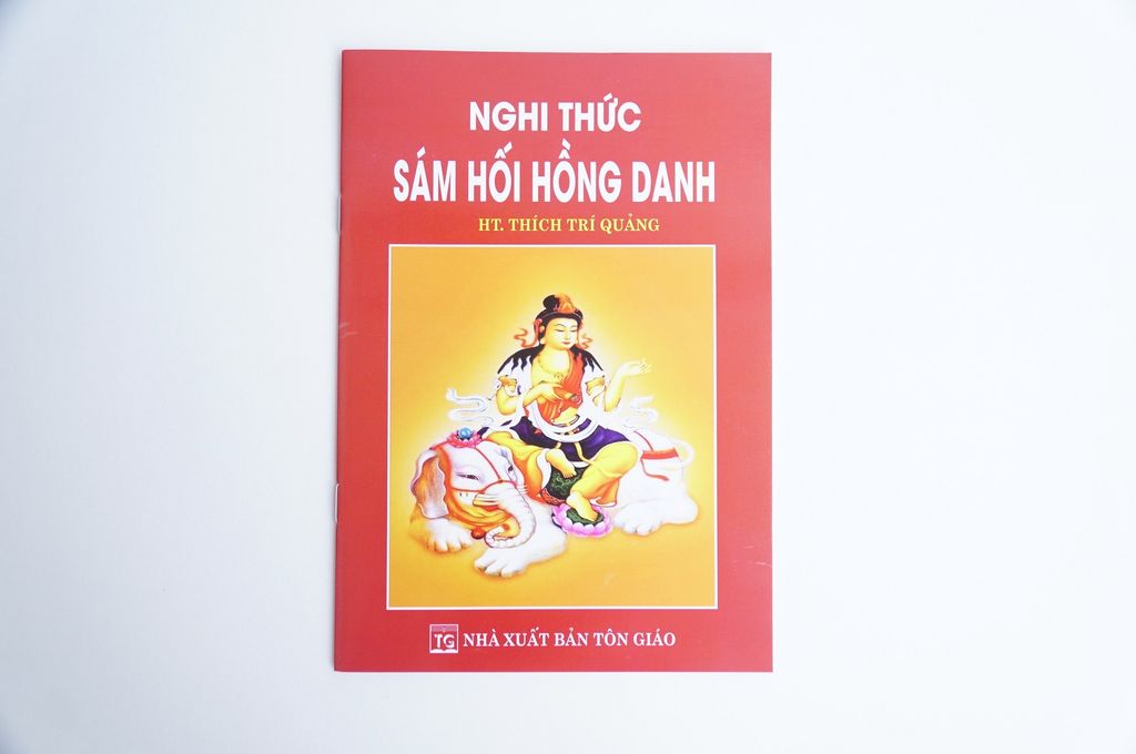 Sách phật giáo Nghi thức sám hối hồng danh Thích Trí Quảng bìa giấy đỏ chữ to rõ 31 trang