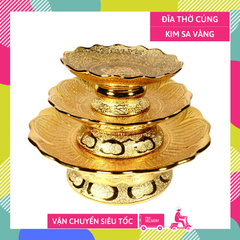 Dĩa trái cây đặt bàn thờ cúng, đĩa thờ gốm sứ kim sa cao cấp - Nhiều cỡ