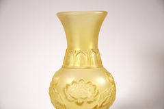 Bình hoa thờ cúng, bình hoa đặt bàn thờ cúng lưu ly sen vàng -Cao cấp