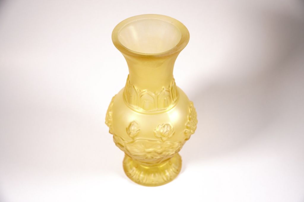 Bình hoa thờ cúng, bình hoa đặt bàn thờ cúng lưu ly sen vàng -Cao cấp