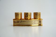Bộ án 3 ly nước thờ gốm sứ kim sa, án 3 ly nước dặt bàn thờ - Cao cấp