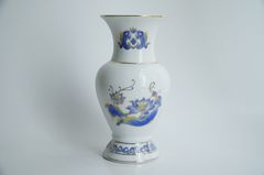 Bình hoa thờ cúng, bình hoa đặt bàn thờ gốm sứ sen xanh - Cao 18cm
