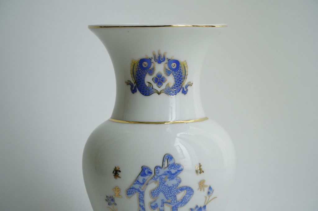Bình hoa thờ cúng, bình hoa đặt bàn thờ gốm sứ sen xanh - Cao 18cm