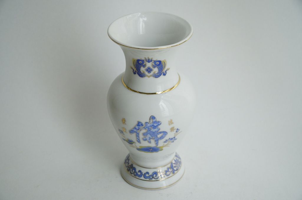 Bình hoa thờ cúng, bình hoa đặt bàn thờ gốm sứ sen xanh - Cao 18cm