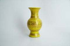 Bình hoa thờ cúng gốm sứ, bình hoa đặt bàn thờ cúng vàng cung đình - Cao 18cm