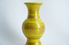 Bình hoa thờ cúng gốm sứ, bình hoa đặt bàn thờ cúng vàng cung đình - Cao 18cm