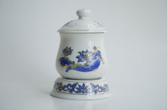 Ly nước thờ bàn thờ gia tiên, bàn thờ Phật gốm sứ sen xanh - Cao 10cm