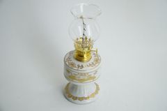 Đèn dầu thờ cúng truyền thống chân cao vàng cung đình - Cao 18cm