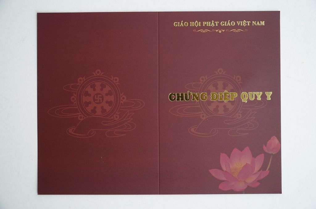 Giấy chứng nhận Quy Y Tam Bảo theo đạo Phật