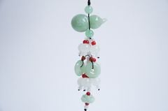 Dây treo xe Hồ Lô ngọc xanh chuỗi hạt phong thủy tài lộc