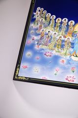 Tranh Phật Tây Phương Cực Lạc cùng A Di Đà Phật giữa trời xanh - 60x40cm