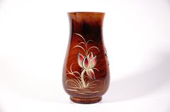 Bình hoa thờ cúng gỗ mỹ nghệ, bình cắm hoa bằng gỗ đặt bàn thờ cúng cao cấp - Cao 14cm