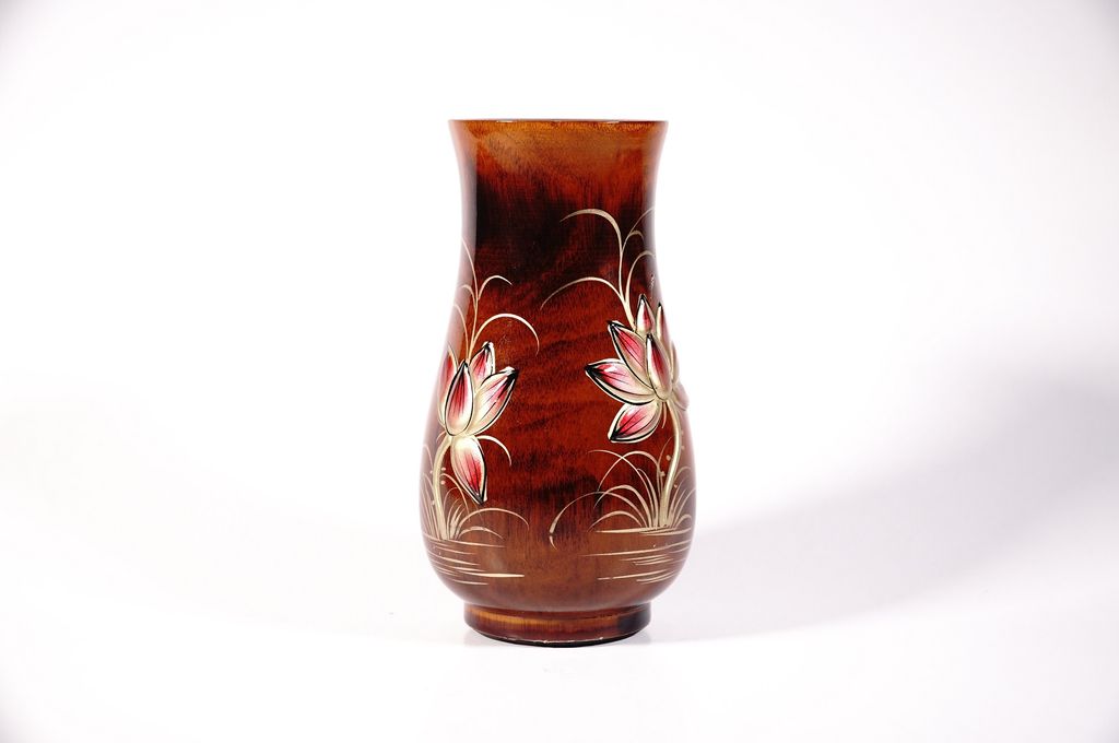 Bình hoa thờ cúng gỗ mỹ nghệ, bình cắm hoa bằng gỗ đặt bàn thờ cúng cao cấp - Cao 14cm