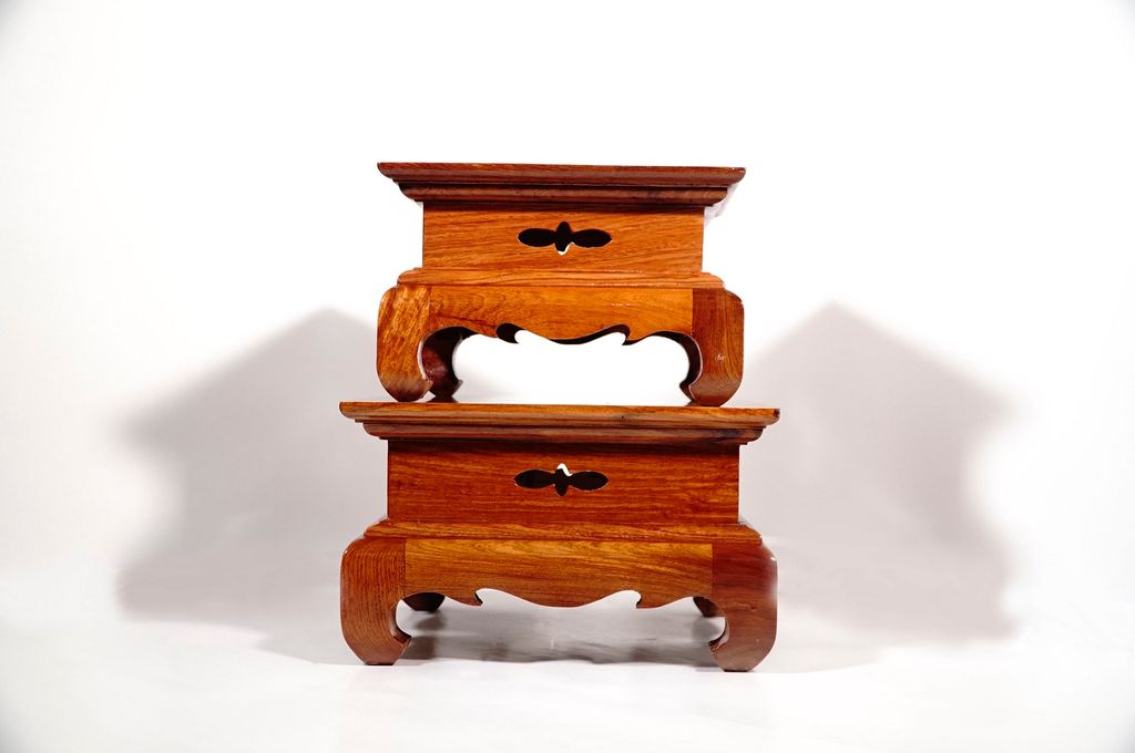 Đôn vuông gỗ hương cách điệu hoa văn truyền thống VIP kê chậu, tượng - Nhiều cỡ