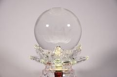 Đèn thờ quả cầu pha lê điện led hoa sen đổi màu cúng siêu đẹp - Cao 10cm