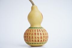 Bầu hồ lô phong thủy khắc kinh chú Phật nguyên cuống trái