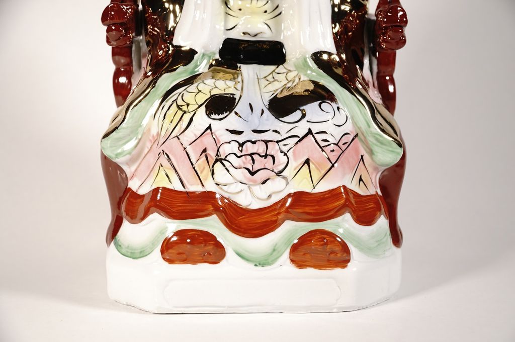 Tượng Thiên Hậu Thánh Mẫu Bà Thiên hậu ngồi gốm sứ sắc màu đẹp - Cao 30cm