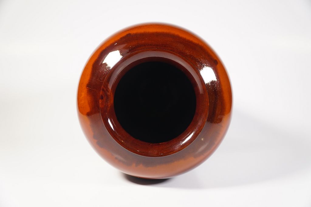 Bình hoa thờ cúng, bình cắm hoa bằng gỗ vẽ phong cảnh chùa - Cao 30cm