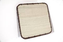 Tọa cụ ngồi thiền chiếu mút thủ công giả da nâu cao cấp êm ái mát mẻ - 40x40x3cm