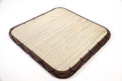 Tọa cụ ngồi thiền chiếu mút thủ công giả da nâu cao cấp êm ái mát mẻ - 40x40x3cm