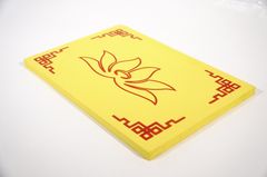 Tấm gối quỳ lễ Phật mút xốp vàng in hoa sen nhẹ nhàng êm ái - 31x21x1cm