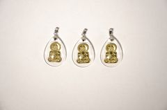 Mặt tượng Phật Quan Âm Bồ Tát pha lê giọt nước mạ vàng có móc inox sẵn đẹp bền