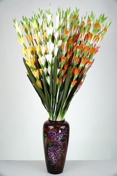Hoa giả đẹp, cành hoa Lay ơn giả hoa vải màu sắc tự nhiên cành dài 83cm - Hoa loại đẹp