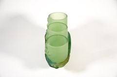 Bộ án 3 ly nước thờ cúng lưu ly xanh, án 3 chung nước thờ - Cao cấp