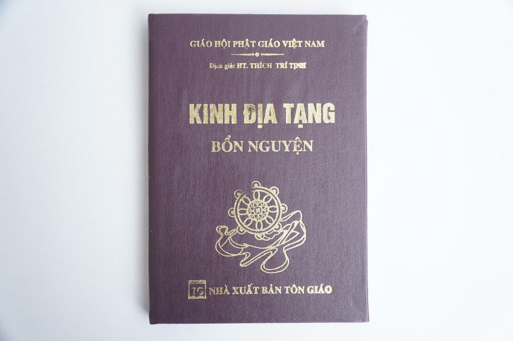 Kinh Phật - Kinh Địa Tạng Bổn Nguyện bìa da nâu - Thích Trí Tịnh - Chữ to rõ 246 trang