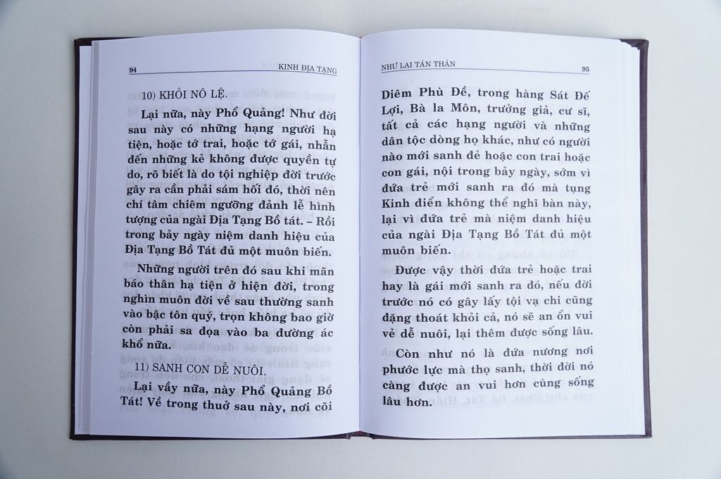 Kinh Phật - Kinh Địa Tạng Bổn Nguyện bìa da nâu - Thích Trí Tịnh - Chữ to rõ 246 trang