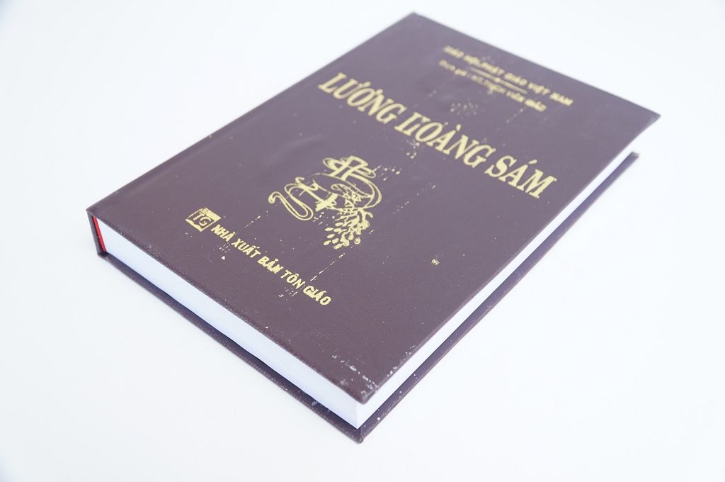 Kinh Phật - Kinh Lương Hoàng Sám bìa da nâu - Thích Viên Giác - Chữ to rõ 560 trang