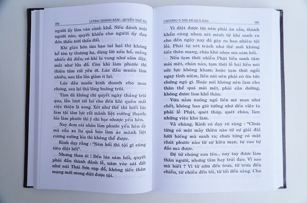 Kinh Phật - Kinh Lương Hoàng Sám bìa da nâu - Thích Viên Giác - Chữ to rõ 560 trang
