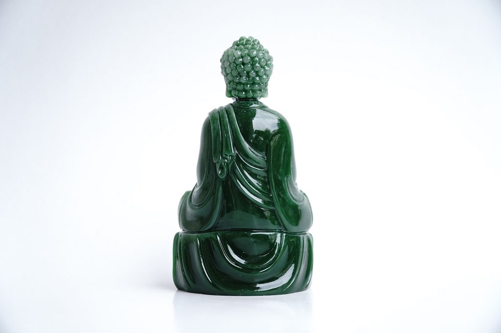 Tượng Phật A Di Đà ngồi cẩm thạch - Cao 15cm